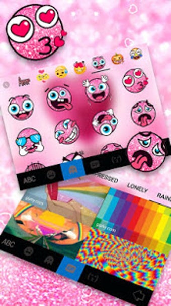 Image 1 for Pink Glitter Heart Keyboa…