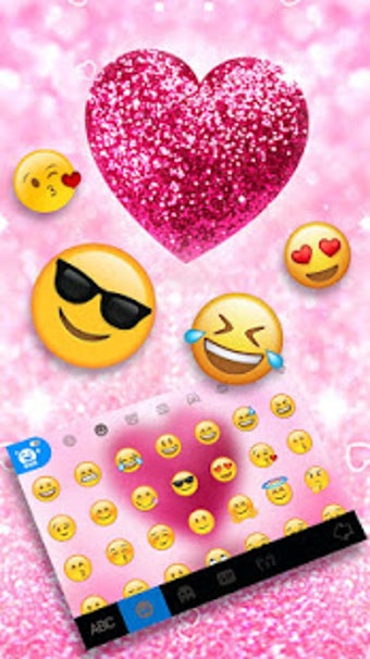 Image 2 for Pink Glitter Heart Keyboa…