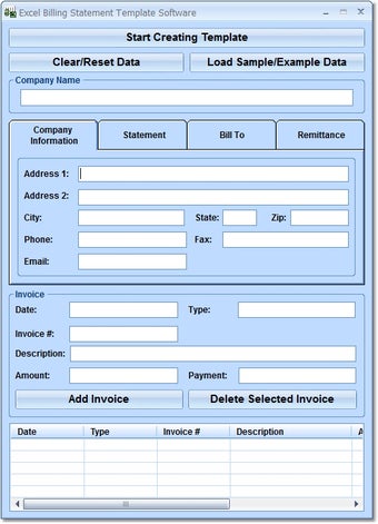 Image 0 for Excel Billing Statement T…