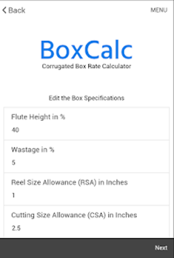 Image 0 for BoxCalc : Corrugated Box …