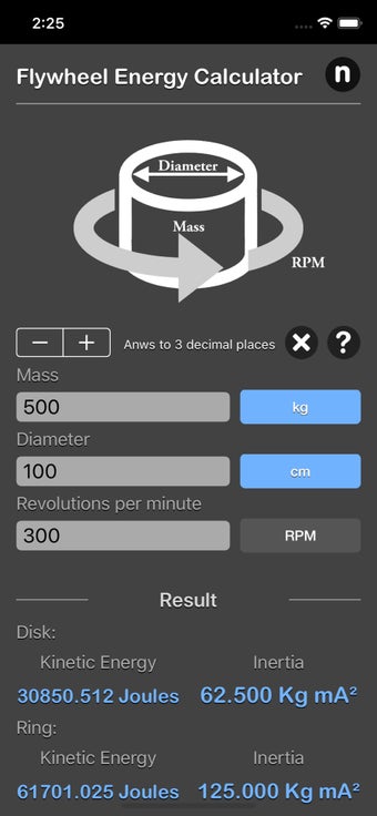 Imagen 0 para Flywheel Energy Calculato…