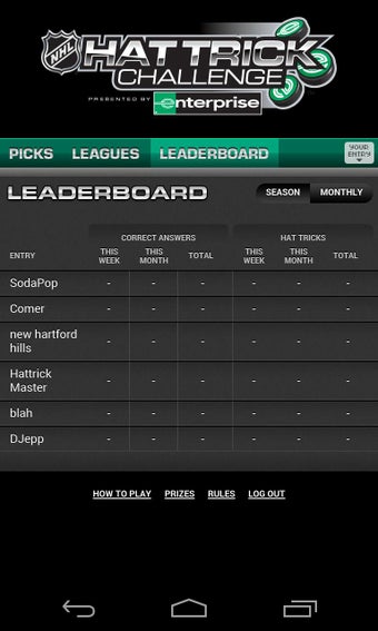 Image 0 for NHL Hat Trick Challenge
