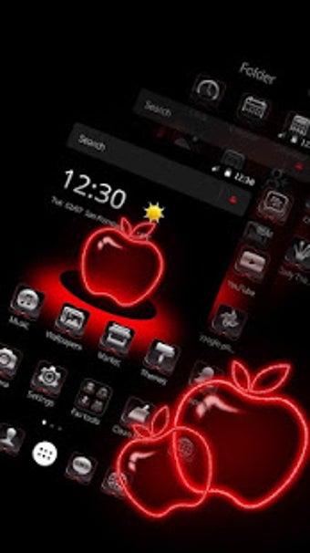 Image 2 for Red Neon Apple Dark Theme