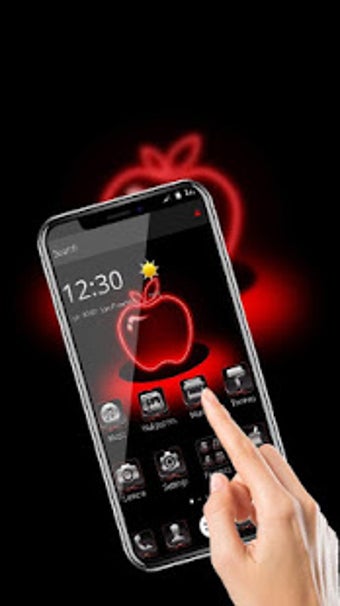 Image 1 for Red Neon Apple Dark Theme