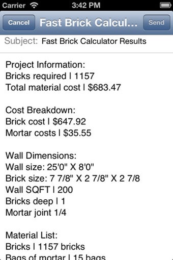 Image 2 for Fast Brick Calcuator