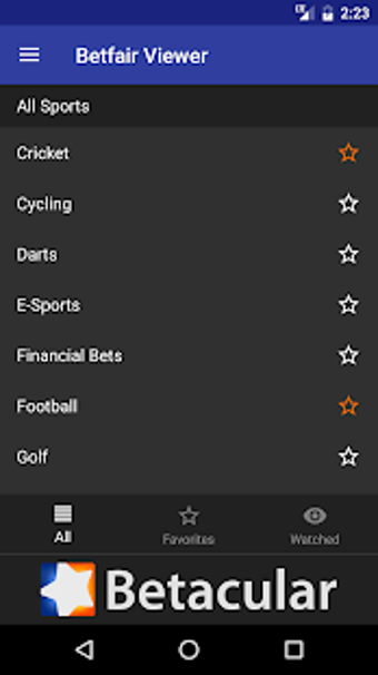 Image 1 for Betacular Betfair Viewer