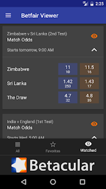 Image 0 for Betacular Betfair Viewer