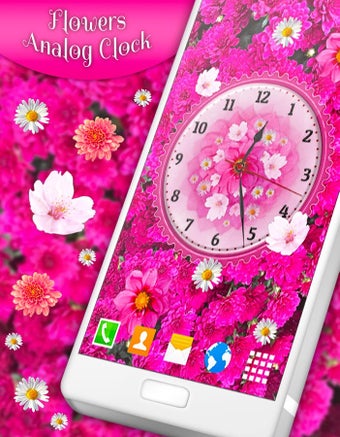 Imagen 3 para Flowers Analog Clock Live…