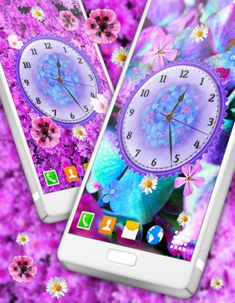 Imagen 1 para Flowers Analog Clock Live…