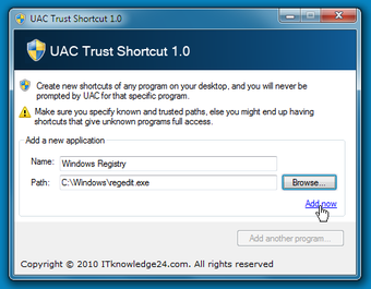 Imagen 0 para UAC Trust Shortcut (32-bi…