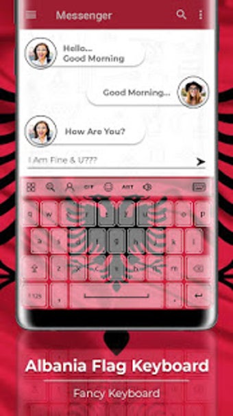 Image 0 for Albania Flag Keyboard - E…