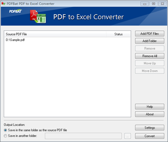 Image 0 for PDFBat PDF to Excel Conve…
