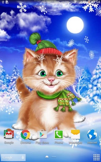 Imagen 1 para Winter Cat Live Wallpaper