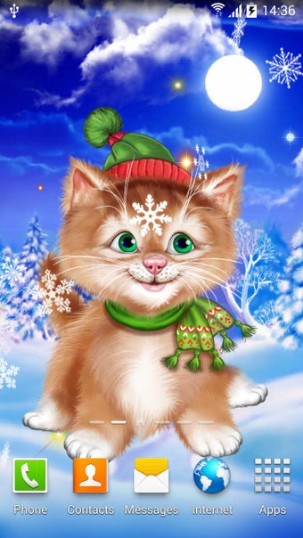 Imagen 2 para Winter Cat Live Wallpaper