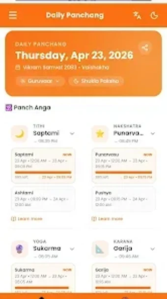 Imagen 0 para Daily Panchang Hindu Cale…