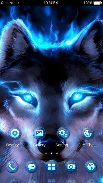 Image 0 for Wolf Blue Flames Theme Me…