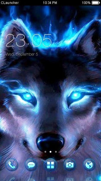 Image 2 for Wolf Blue Flames Theme Me…