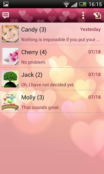 Image 1 for Handcent 5 Skin Valentine…