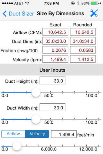 Image 0 for HVAC Duct Sizer