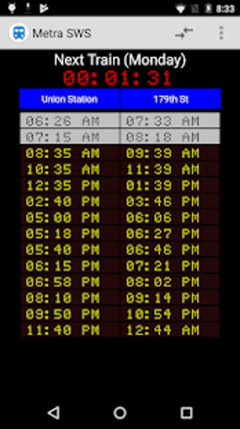 Image 1 for Schedule for Metra - SWS