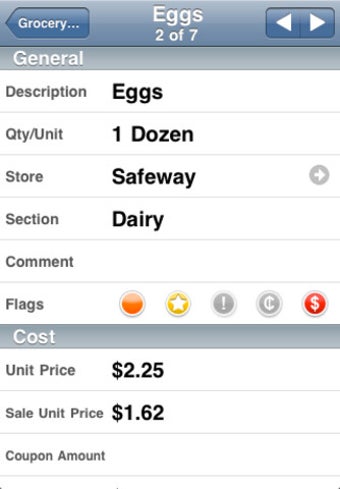 Image 1 for Groceries Grocery List