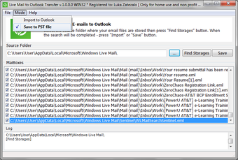 Image 4 for Live Mail to Outlook Conv…