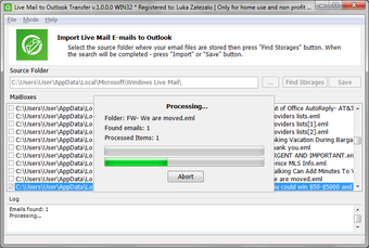 Image 5 for Live Mail to Outlook Conv…