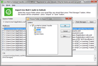 Image 2 for Live Mail to Outlook Conv…