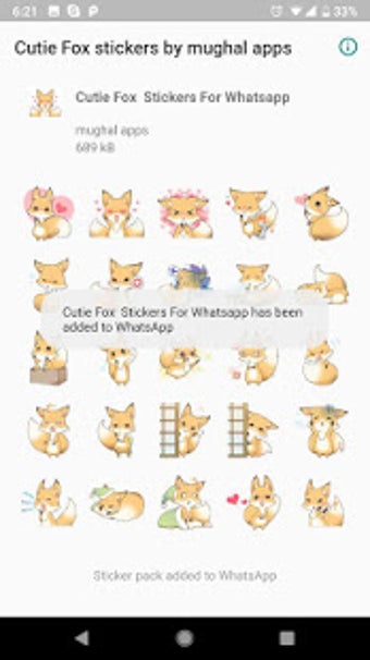 Image 1 for Cutie Fox Stickers-WAStic…