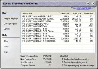 Image 0 for Eusing Free Registry Defr…
