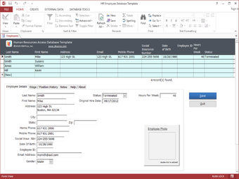 Image 0 for HR Employee MS Access Dat…