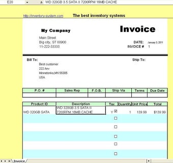 Image 0 for Free Excel Invoice Templa…