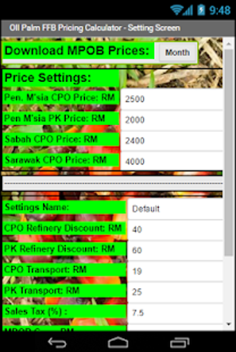 Image 1 for Oil Palm FFB Pricing Calc
