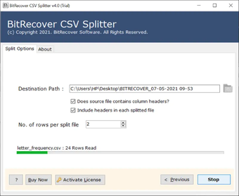 Imagen 0 para BitRecover CSV Splitter T…