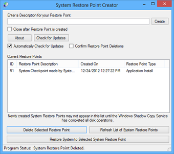 Image 0 for Restore Point Creator