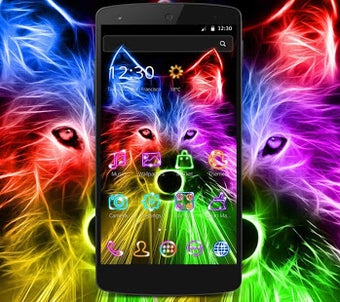 Image 3 for 3D Wild Neon Wolf Theme