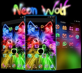 Imagen 3 para 3D Wild Neon Wolf Theme