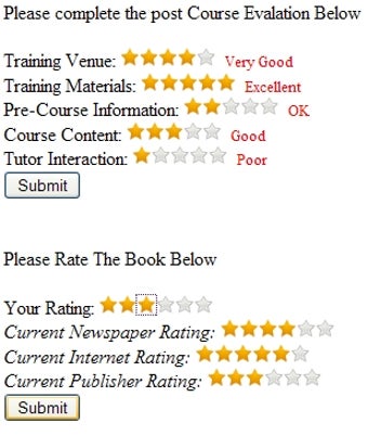 Image 0 for Javascript Star Rating Sy…