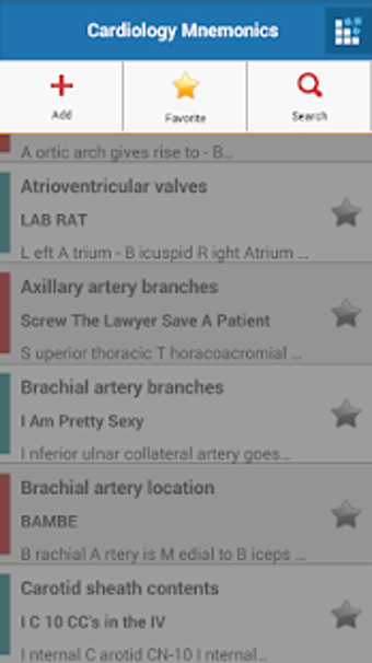 Image 1 for Cardiology Mnemonics