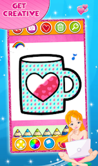 Image 3 for Glitter Hearts coloring a…