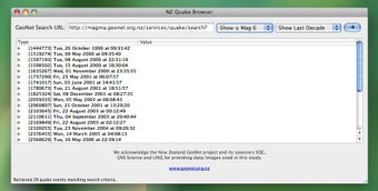 NZ Quake Browser for Mac