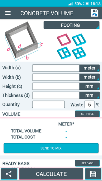 Imagen 1 para Concrete Calculator