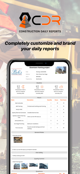 Image 1 for CDR Construction Daily Re…