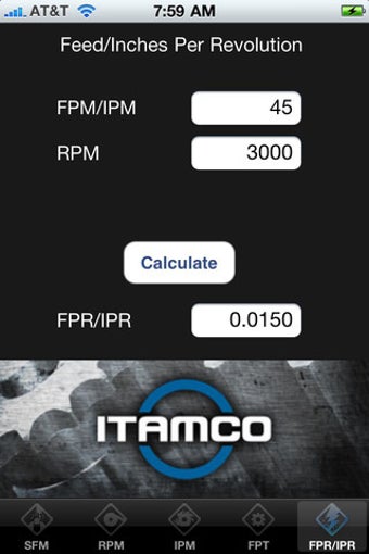 Imagen 2 para Feed Rate Calculator Lite