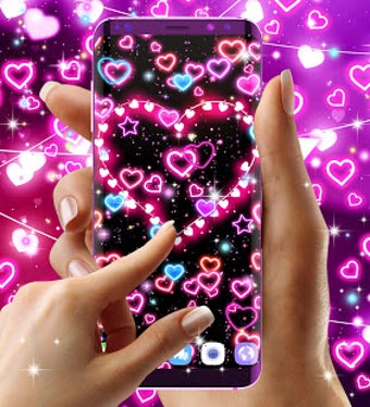 Image 3 for Neon hearts live wallpape…