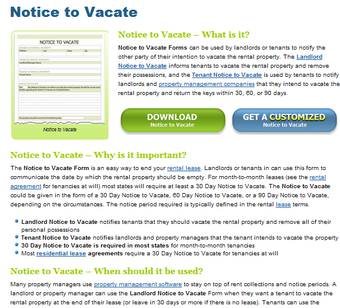Image 0 for Notice to Vacate Form