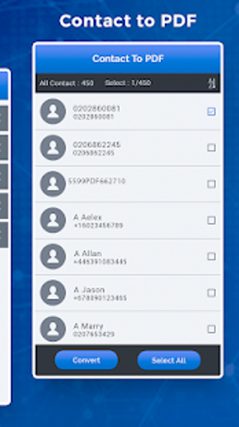 Imagen 2 para Contacts To PDF - Phone C…