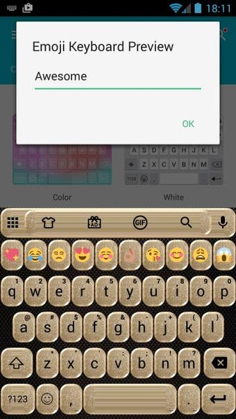 Imagen 2 para Glitter Gold Emoji Keyboa…