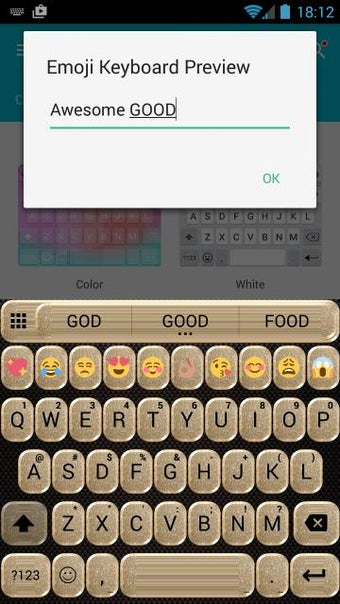 Imagen 1 para Glitter Gold Emoji Keyboa…