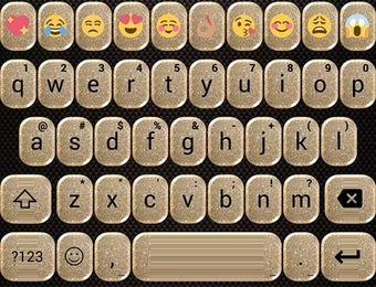 Image 1 for Glitter Gold Emoji Keyboa…